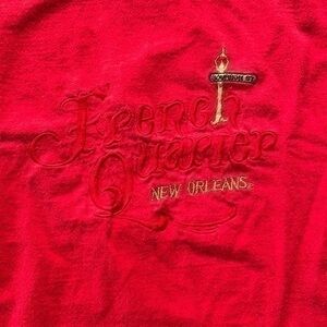 Vintage red French quarter New Orleans embroidered t shirt